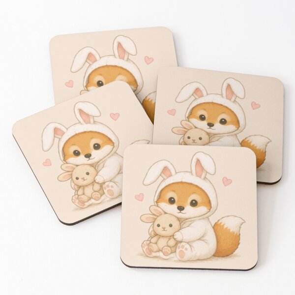 Item preview, Cute Fox Cub in Bunny Onesie designed and sold by MellowMunchkins.