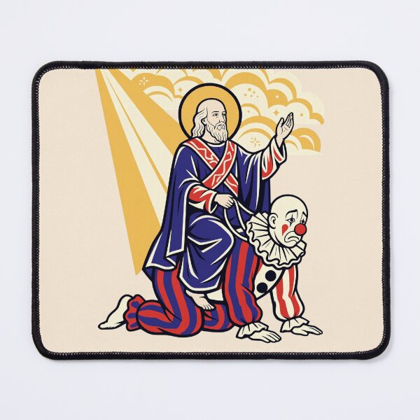 Item preview, God Rides The Clown Allegorical Satire Illustration designed and sold by KungPowUnicorn.