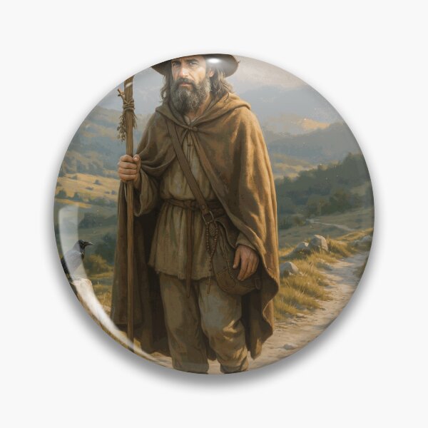 Item preview, Medieval Wanderer Walking Through Peaceful Mountain Valley designed and sold by EverHaldeR.