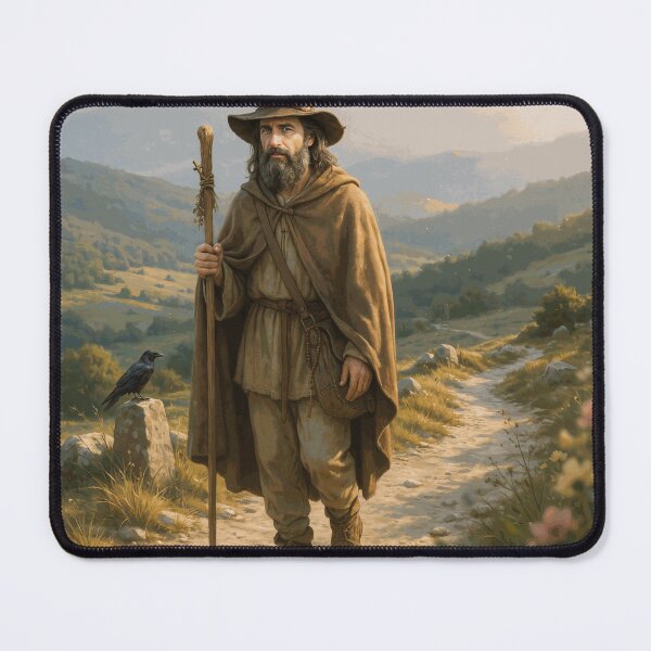 Item preview, Medieval Wanderer Walking Through Peaceful Mountain Valley designed and sold by EverHaldeR.