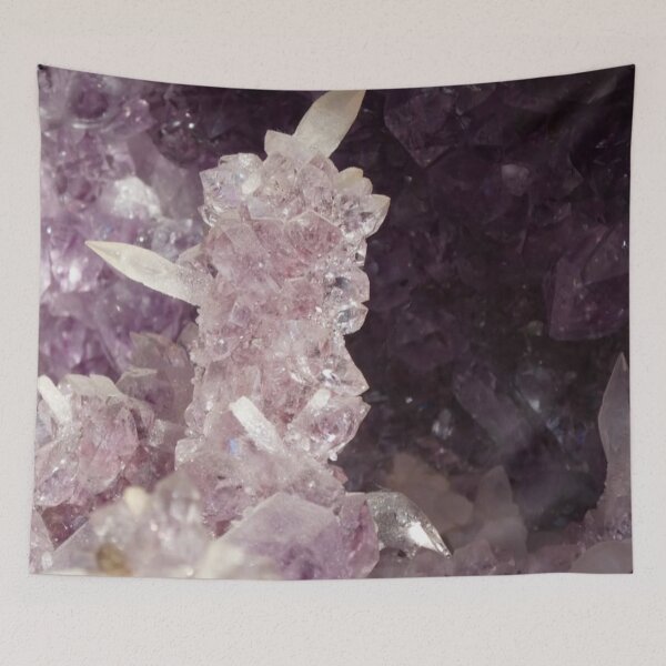 Item preview, Purple Amethyst Crystal Cluster Macro — Raw Geode Gemstone Photography designed and sold by LYAN-STORE.