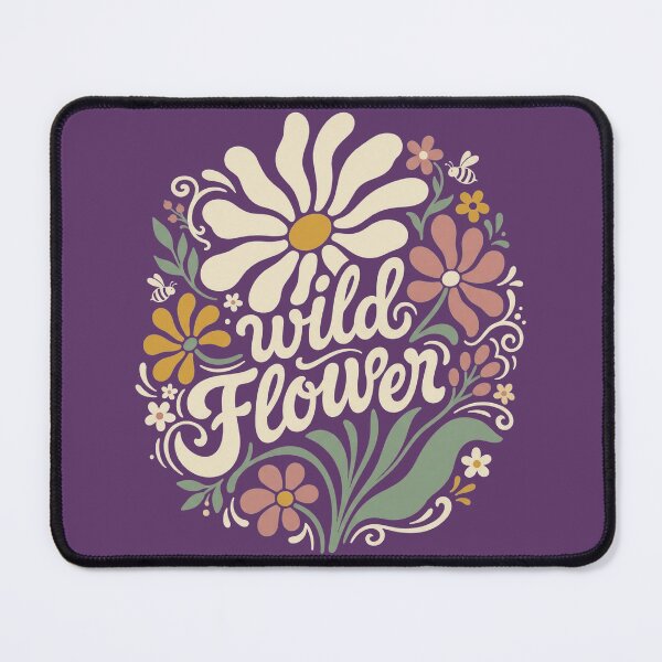 Item preview, Vintage Wild Flower Circular Floral Art Honeybee 70s Aesthetic designed and sold by Modern Antique Atelier .