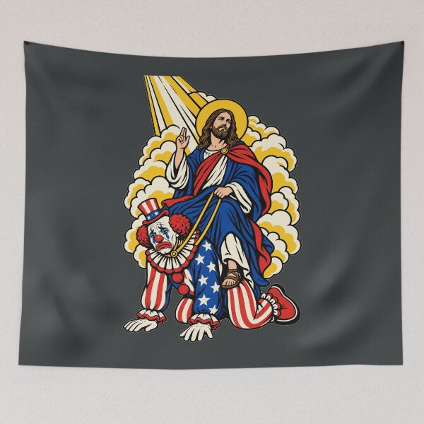 Item preview, Jesus and the Uncle Sam Clown designed and sold by KungPowUnicorn.