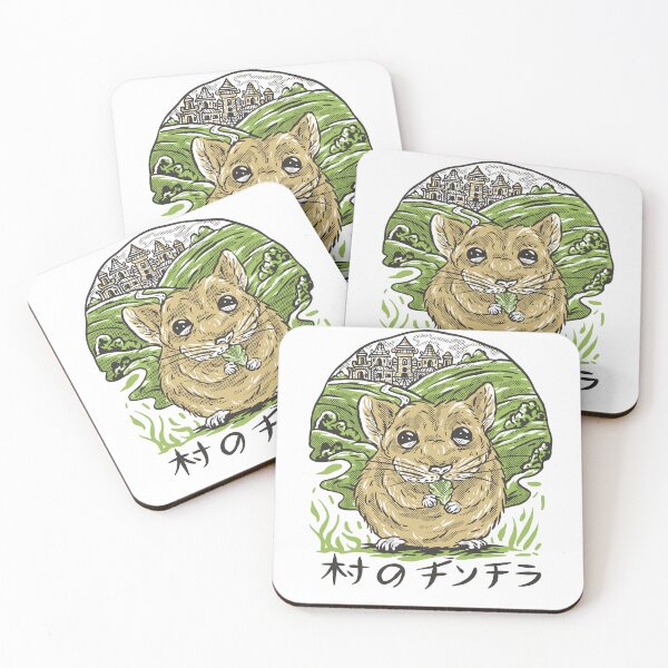Item preview, Japanese Village Chinchilla Retro Halftone Kawaii Aesthetic designed and sold by Hilal-Studio.
