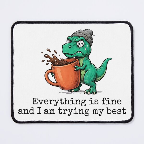 Item preview, Everything Is Fine Trying My Best T-Rex designed and sold by Numair  Baig.