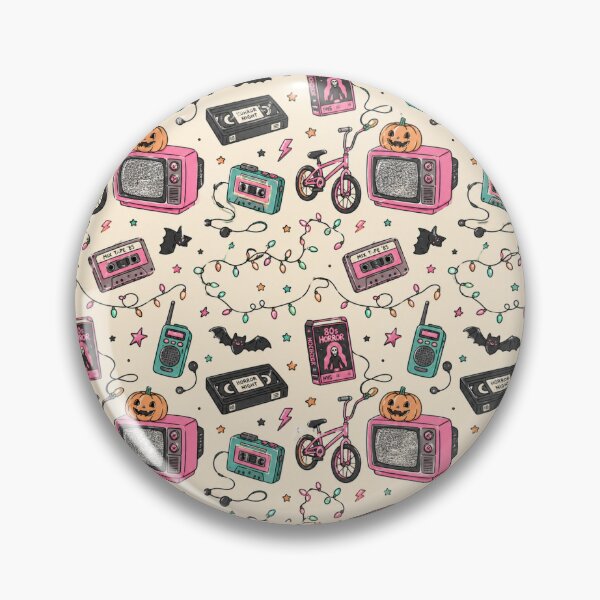 Item preview, Stranger 80s Horror Nostalgia Doodle Pattern | Kawaii Retro Halloween VHS Print designed and sold by Fanverse Merchandise.