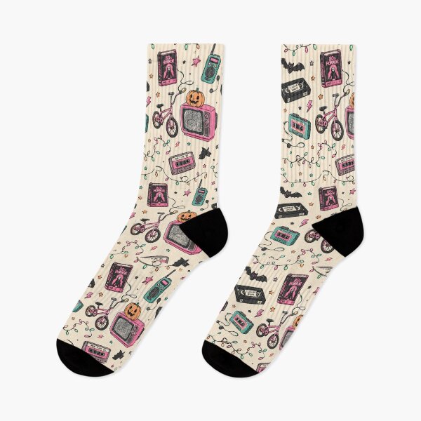 Item preview, Stranger 80s Horror Nostalgia Doodle Pattern | Kawaii Retro Halloween VHS Print designed and sold by Fanverse Merchandise.