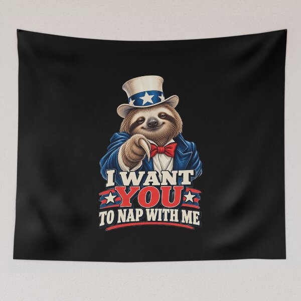 Item preview, Funny I Want You To Nap Patriotic Sloth Art designed and sold by elderberry.