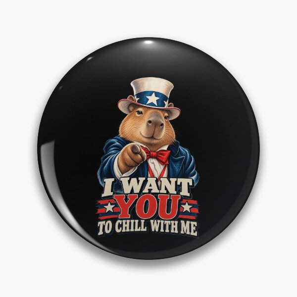 Item preview, Funny Capybara I Want You To Chill Patriotic Humor Art designed and sold by elderberry.