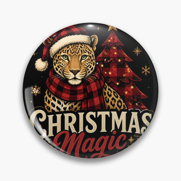 Item preview, Christmas Magic Leopard and Red Plaid Christmas Design designed and sold by OliviaHayesArt.