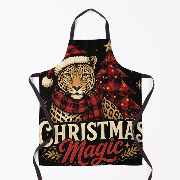 Item preview, Christmas Magic Leopard and Red Plaid Christmas Design designed and sold by OliviaHayesArt.