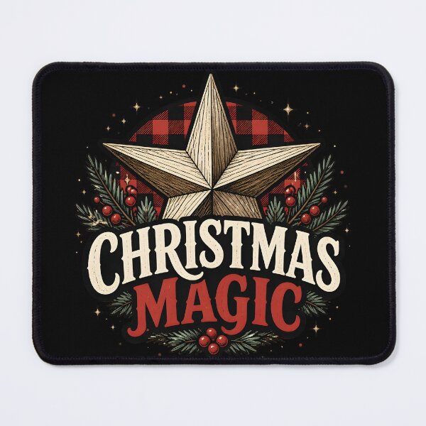 Item preview, Christmas Magic Buffalo Check Farmhouse Christmas Design designed and sold by OliviaHayesArt.