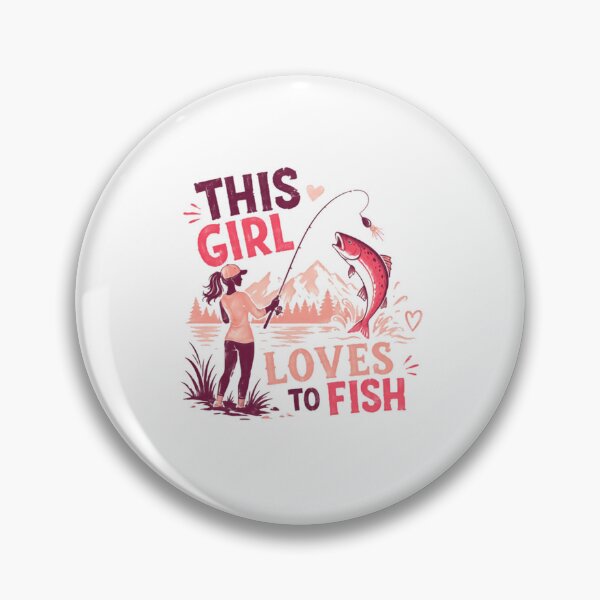 Item preview, This Girl Loves To Fish Female Angler Fishing Woman designed and sold by SkeletonsDanger.