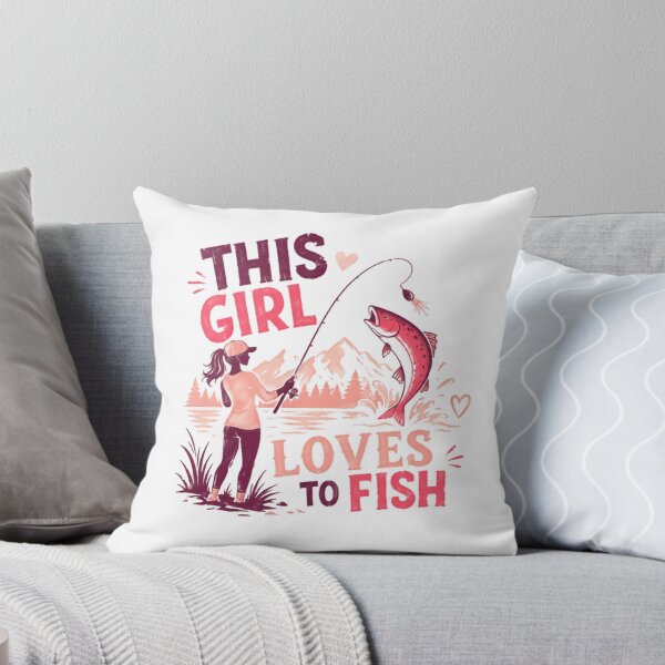 Item preview, This Girl Loves To Fish Female Angler Fishing Woman designed and sold by SkeletonsDanger.