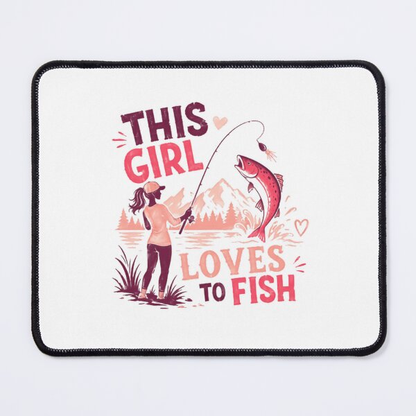 Item preview, This Girl Loves To Fish Female Angler Fishing Woman designed and sold by SkeletonsDanger.