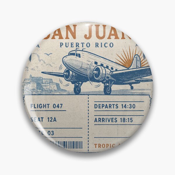 Item preview, San Juan Vintage DC‑3 Mid‑Century Travel Stamp designed and sold by stickercuffs.