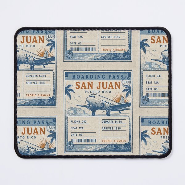 Item preview, San Juan Vintage DC‑3 Mid‑Century Travel Stamp designed and sold by stickercuffs.