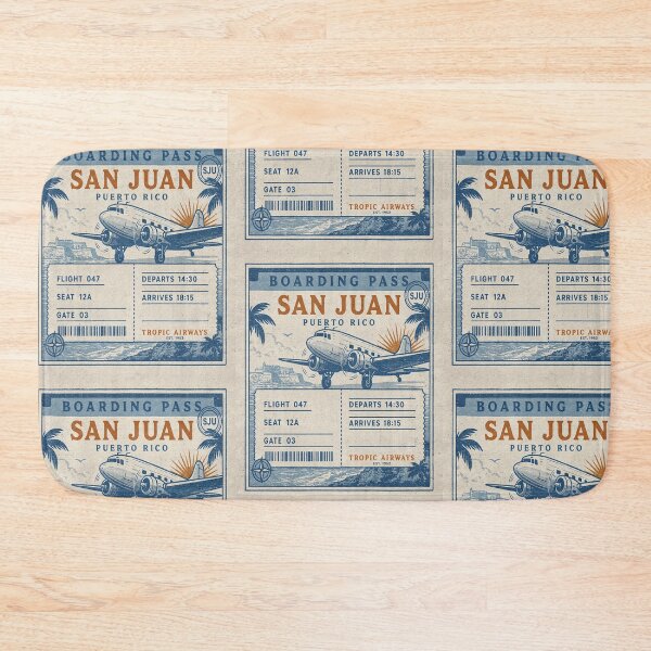 Item preview, San Juan Vintage DC‑3 Mid‑Century Travel Stamp designed and sold by stickercuffs.