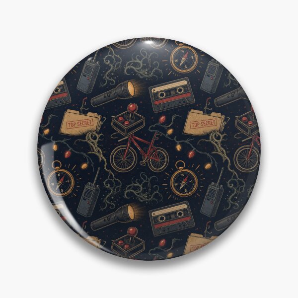 Item preview, Upside Down Mystery Doodle Pattern | 80s Small Town Sci-Fi Seamless Print designed and sold by Fanverse Merchandise.