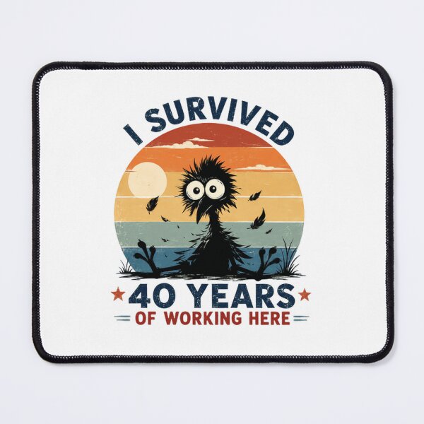 Item preview, I Survived 40 Years Of Working Here Work Anniversary Retirement Funny Employee designed and sold by SkeletonsDanger.