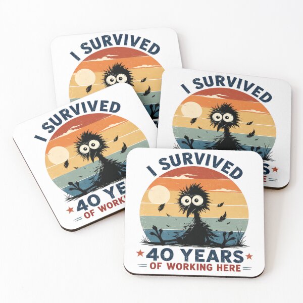 Item preview, I Survived 40 Years Of Working Here Work Anniversary Retirement Funny Employee designed and sold by SkeletonsDanger.