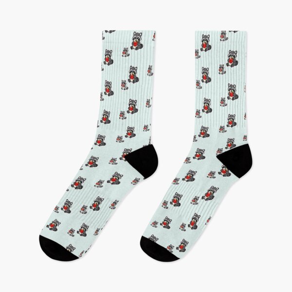 Item preview, Kawaii Raccoon Snack Time - Cute Animal Eating Apple & Watermelon designed and sold by Yasmine Mohammed.