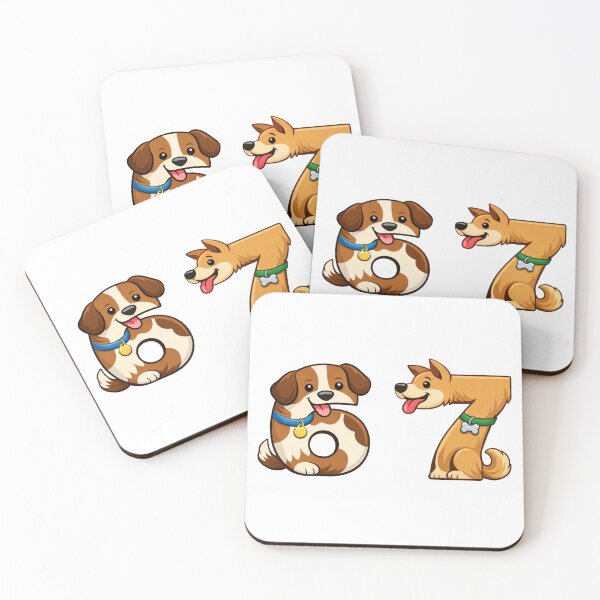 Item preview, Six Seven Dogs - Funny 67 Meme Dog Design designed and sold by yodaddydesigns.