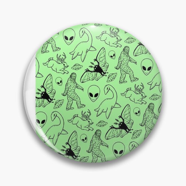 Item preview, My Cryptid Pattern (Green Background) designed and sold by JulietteThomas.