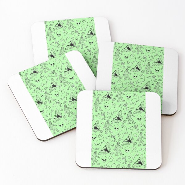 Item preview, My Cryptid Pattern (Green Background) designed and sold by JulietteThomas.