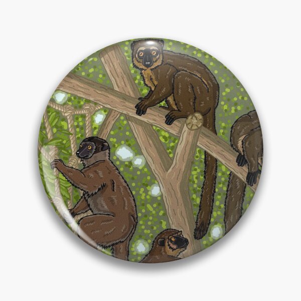 Item preview, Common Brown Lemurs Playing on Jungle Ropes designed and sold by FabienneDerouin.