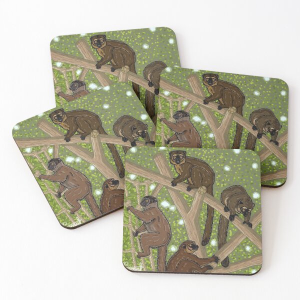 Item preview, Common Brown Lemurs Playing on Jungle Ropes designed and sold by FabienneDerouin.