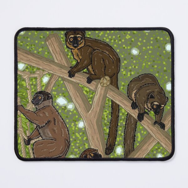Item preview, Common Brown Lemurs Playing on Jungle Ropes designed and sold by FabienneDerouin.