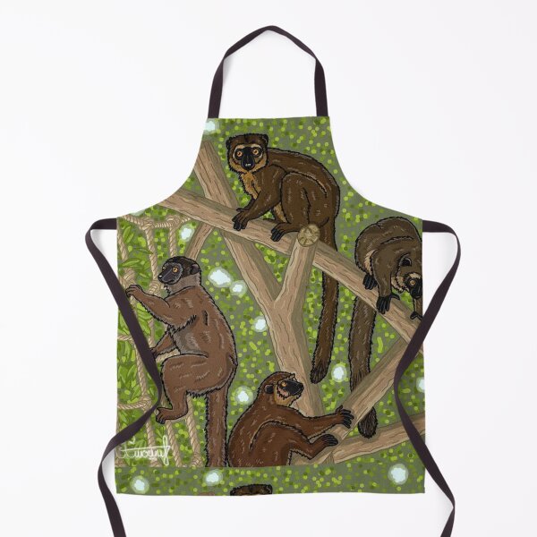 Item preview, Common Brown Lemurs Playing on Jungle Ropes designed and sold by FabienneDerouin.