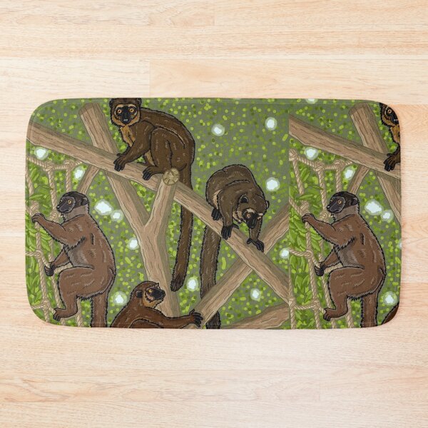 Item preview, Common Brown Lemurs Playing on Jungle Ropes designed and sold by FabienneDerouin.