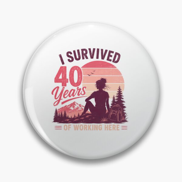 Item preview, I Survived 40 Years Of Working Here Work Anniversary Retirement Gift For Dedicated Employee designed and sold by SkeletonsDanger.