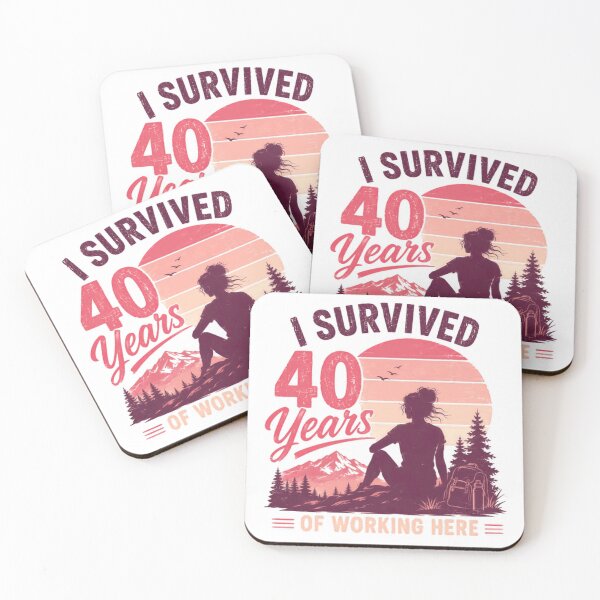 Item preview, I Survived 40 Years Of Working Here Work Anniversary Retirement Gift For Dedicated Employee designed and sold by SkeletonsDanger.
