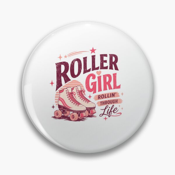 Item preview, Roller Girl Rollin' Through Life Vintage Roller Skating Skater designed and sold by SkeletonsDanger.
