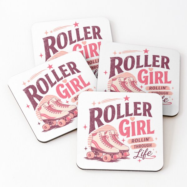 Item preview, Roller Girl Rollin' Through Life Vintage Roller Skating Skater designed and sold by SkeletonsDanger.