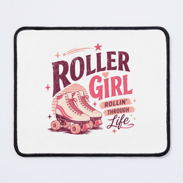 Item preview, Roller Girl Rollin' Through Life Vintage Roller Skating Skater designed and sold by SkeletonsDanger.