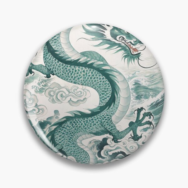 Item preview, Azure Dragon Chinese Ink Painting Wall Art designed and sold by saiwao.
