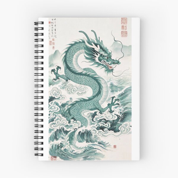 Item preview, Azure Dragon Chinese Ink Painting Wall Art designed and sold by saiwao.