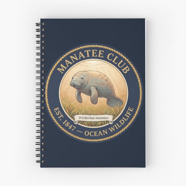 Item preview, Manatee Club Vintage Badge Ocean Wildlife Art designed and sold by CalmCapy Co.