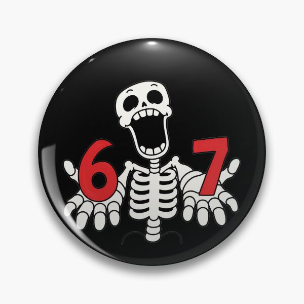 Item preview, Funny Skeleton 67 Six Seven Meme designed and sold by MonkiFlipp.