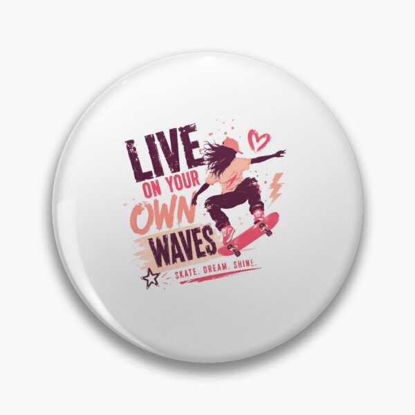 Item preview, Live On Your Own Waves Skater Skateboarder Youth Motivation Skate Dream Chase designed and sold by SkeletonsDanger.