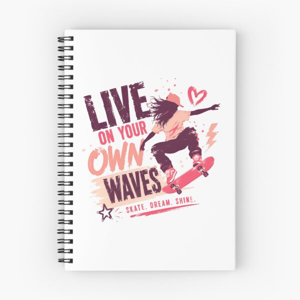 Item preview, Live On Your Own Waves Skater Skateboarder Youth Motivation Skate Dream Chase designed and sold by SkeletonsDanger.