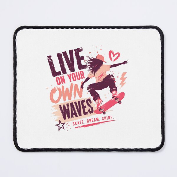 Item preview, Live On Your Own Waves Skater Skateboarder Youth Motivation Skate Dream Chase designed and sold by SkeletonsDanger.