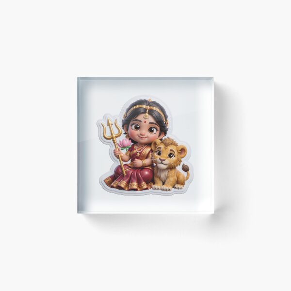 Item preview, 3D Goddess Durga Baby Sticker - Navratri  Strength designed and sold by scale-sdenae.