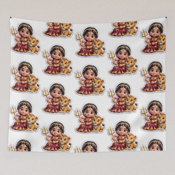 Item preview, 3D Goddess Durga Baby Sticker - Navratri  Strength designed and sold by scale-sdenae.