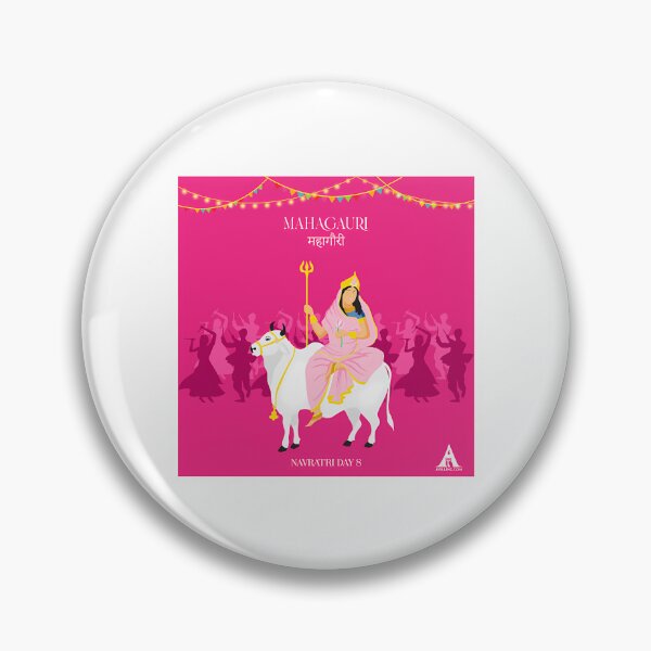 Item preview, 374 - Shubh Navratri Poster ( Mahagauri) - Day- 8 designed and sold by scale-sdenae.