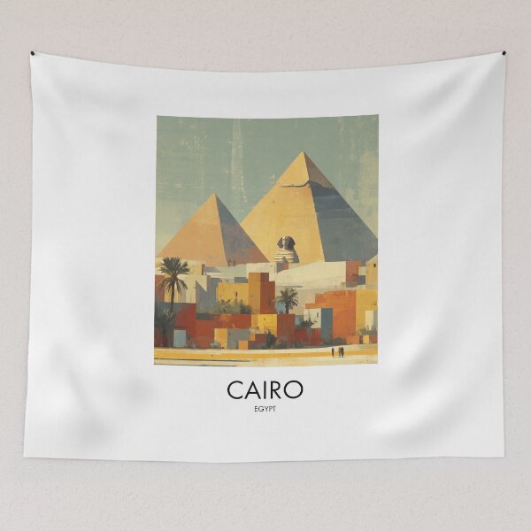 Item preview, Cairo Pyramids, Colorful Pastel Decor designed and sold by MarkedArtPrints.